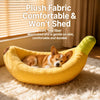 Banana-Shaped Plush Pet Bed for Dogs & Cats