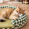 Round Cat Bed with Removable Washable Mat
