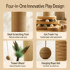 Vertical Cat Scratching Post with Integrated Climbing Tower