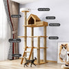 Cat Tree with Scratching Post and Enclosed Hideaway