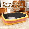 Color-Block Plush Pet Bed with Removable, Washable Design