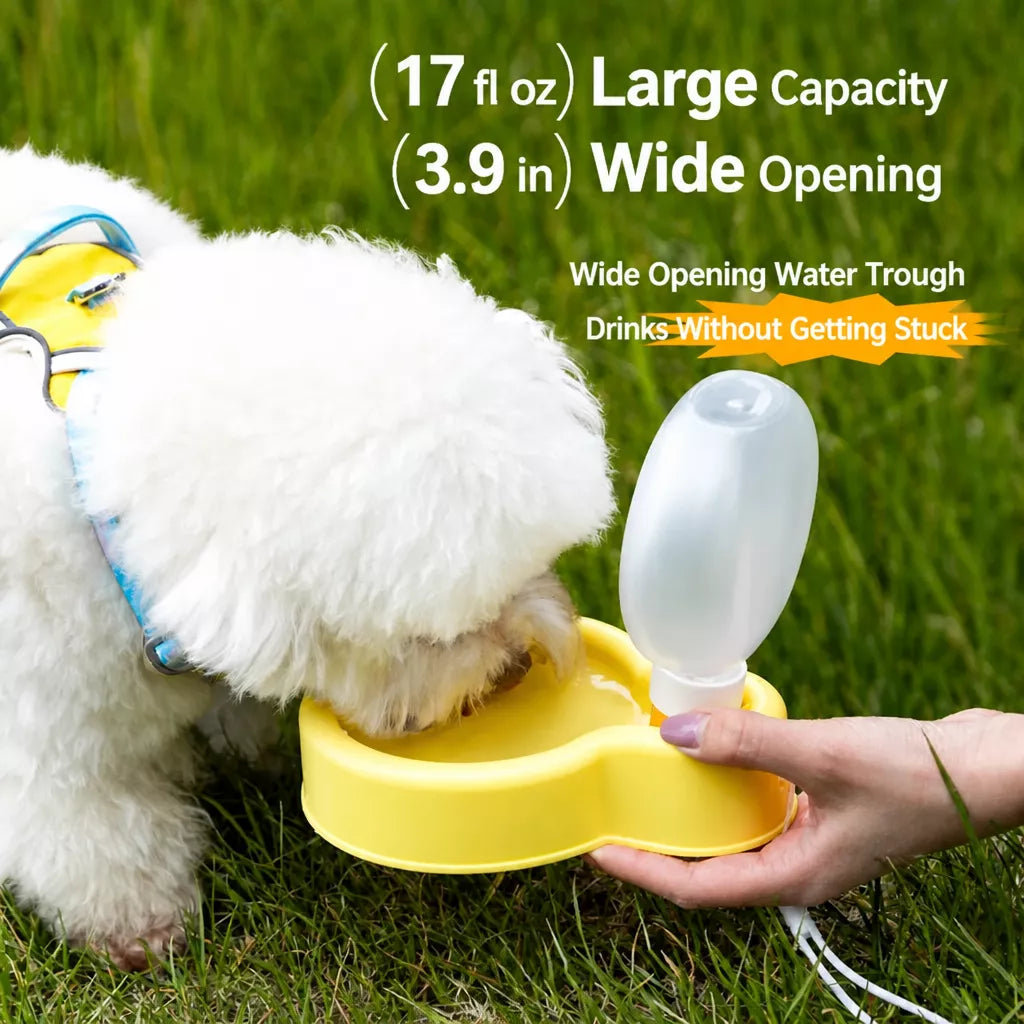 Portable Dog Water Bottle with Foldable Bowl