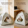 Indoor Pet Tent Bed with Reversible Double-Sided Cushion