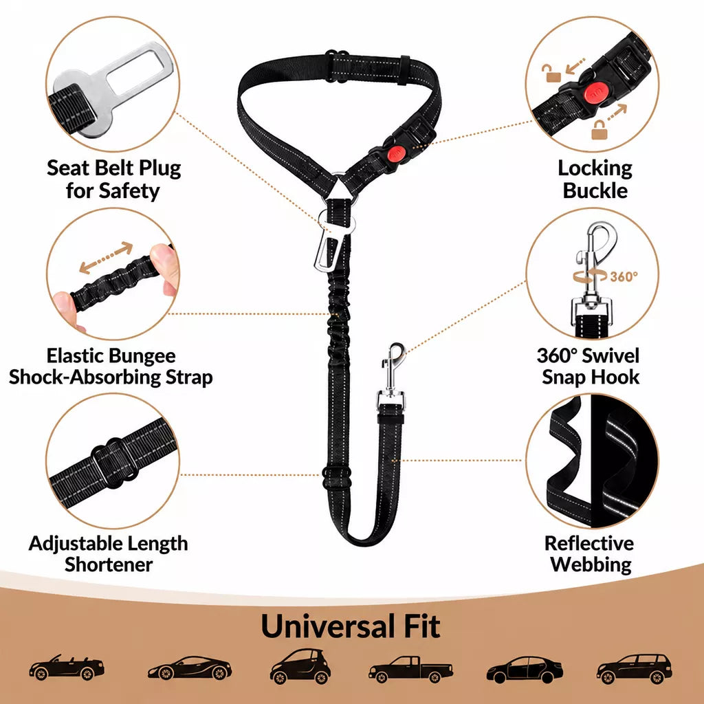Pet Car Restraint Belt with Headrest Strap p-05439