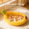 Banana-Shaped Plush Pet Bed for Dogs & Cats