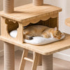 Large Solid Wood Cat Tree with Space Pod, House & Lookout Platforms