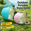 Portable Pet Water Bottle with Fold-Down Bowl and Strap