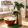 Vertical Coconut Tree Cat Scratcher with Integrated Cat Bed