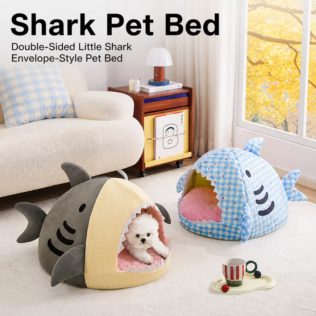 Semi-Enclosed Pet Tent Bed for Cats and Small Dogs