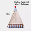 Semi-Enclosed Cotton-Linen Pet Tent Bed for Cats and Small Dogs