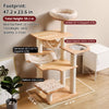 Solid Wood Cat Tree with Scratching Post and Hideaway