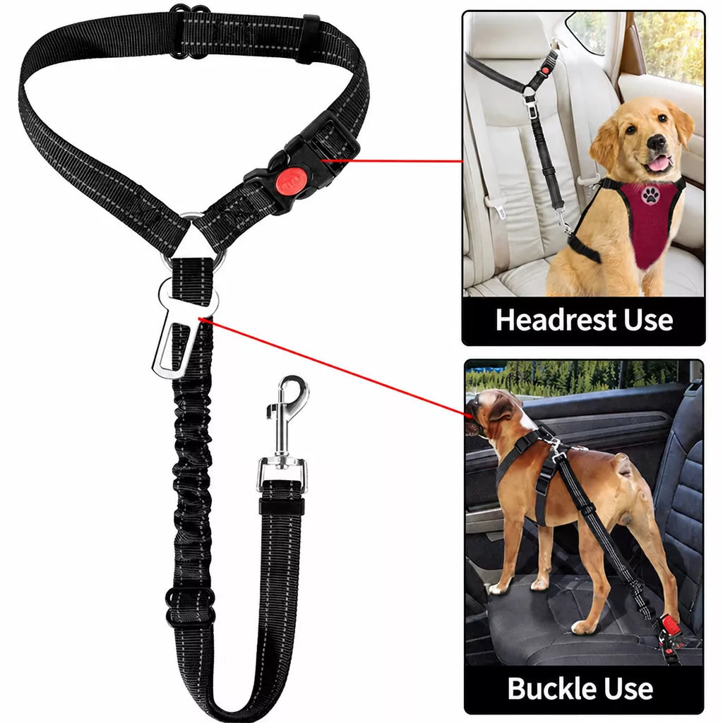 Pet Car Restraint Belt with Headrest Strap p-05439