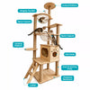 Large Wooden Cat Tree with Space Capsule & Scratching Post