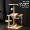 Solid Wood Cat Tree with Capsule Perch and Scratching Posts