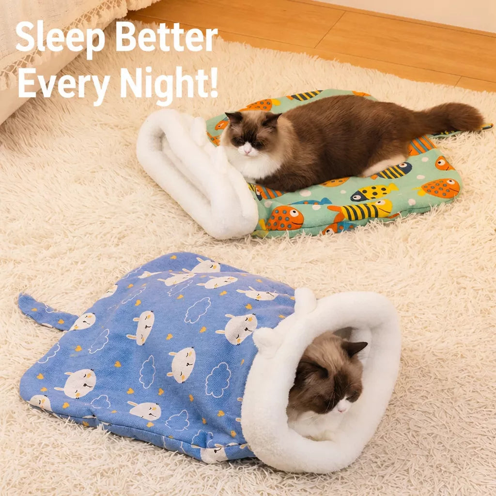 Semi-Enclosed Pet Tent with Tunnel for Cats and Small Dogs p-05968