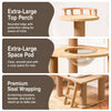 Large Solid Wood Cat Tree with Space Pod, House & Lookout Platforms