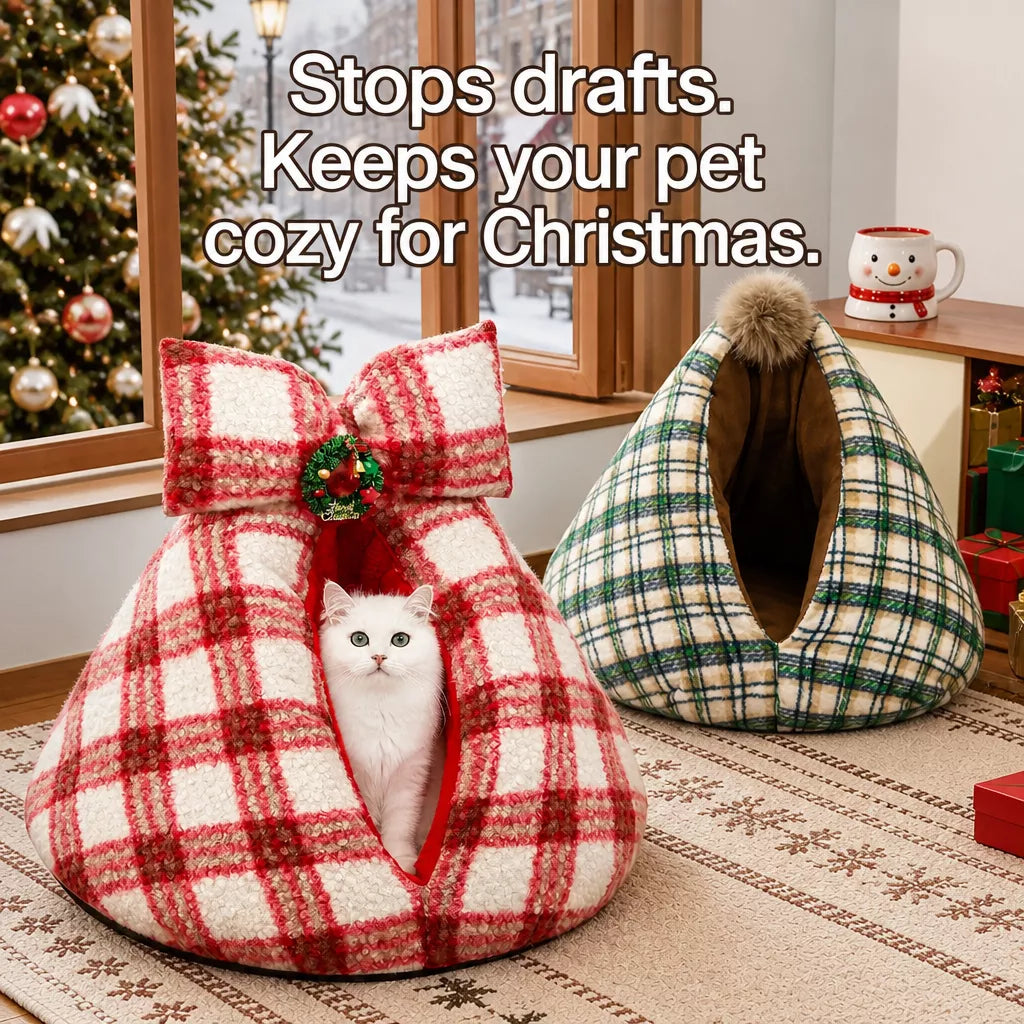Semi-Enclosed Pet Tent Bed for Cats and Small Dogs
