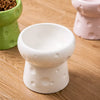 Cheese-Shaped Raised Ceramic Double Bowl Set for Cats and Dogs