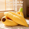 Banana-Shaped Plush Pet Bed for Dogs & Cats