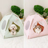 Indoor Pet Tent Bed with Reversible Double-Sided Cushion