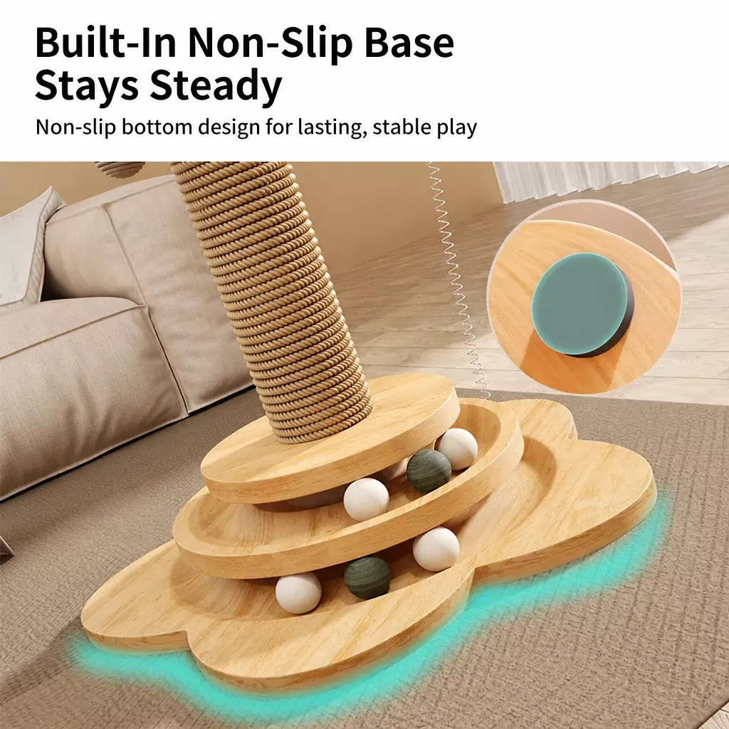 Vertical Sisal Cat Scratching Post with Climbing Structure