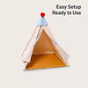 Semi-Enclosed Cotton-Linen Pet Tent Bed for Cats and Small Dogs