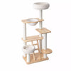 Rubberwood Cat Tree with Hideaway and Climbing Platforms