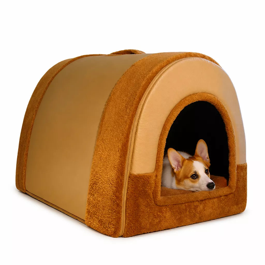 Enclosed Washable Pet House Bed for Dogs and Cats