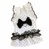 Polka Dot Flutter-Sleeve Pet Dress with Bow for Cats and Small Dogs