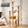 Large Solid Wood Cat Tree with Space Pod, House & Lookout Platforms