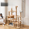 Large Solid Wood Cat Tree with Space Pod, House & Lookout Platforms