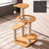 Solid Wood Cat Tree with Cat Condos and Play Platforms