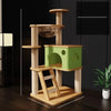 Solid Wood Cat Tree with Cat Condos and Play Platforms