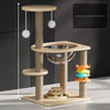 Solid Wood Cat Tree with Capsule Perch and Scratching Posts