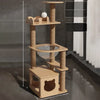 Solid Wood Cat Tree with Capsule Perch and Scratching Posts