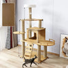 Cat Tree with Scratching Post and Enclosed Hideaway