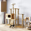 Cat Tree with Scratching Post and Enclosed Hideaway