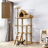 Cat Tree with Scratching Post and Enclosed Hideaway