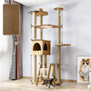 Cat Tree with Scratching Post and Enclosed Hideaway