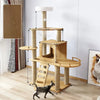 Cat Tree with Scratching Post and Enclosed Hideaway