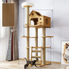 Cat Tree with Scratching Post and Enclosed Hideaway