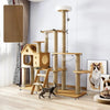 Cat Tree with Scratching Post and Enclosed Hideaway