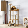 Cat Tree with Scratching Post and Enclosed Hideaway