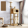 Cat Tree with Scratching Post and Enclosed Hideaway
