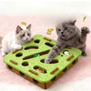 Square Plush Cat Toy with Three Bells