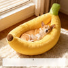Banana-Shaped Plush Pet Bed for Dogs & Cats
